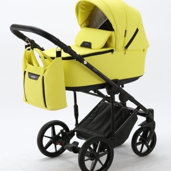 Carucior copii 3 in 1 Zico Adamex Deluxe Yellow Leather SA22