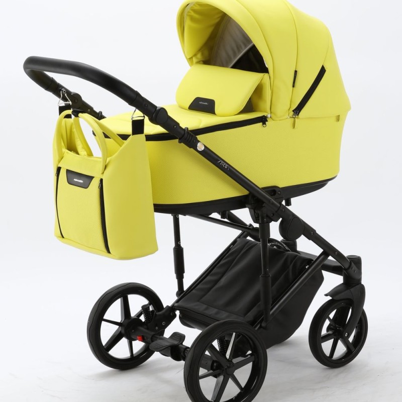 Carucior copii 3 in 1 Zico Adamex Deluxe Yellow Leather SA22