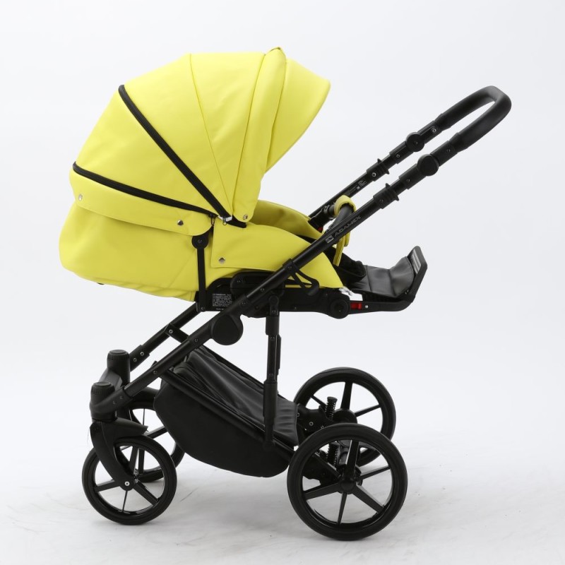 Carucior copii 3 in 1 Zico Adamex Deluxe Yellow Leather SA22