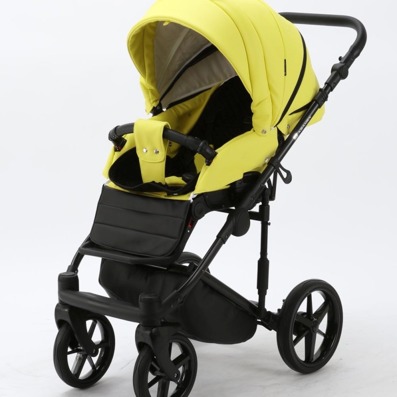 Carucior copii 3 in 1 Zico Adamex Deluxe Yellow Leather SA22
