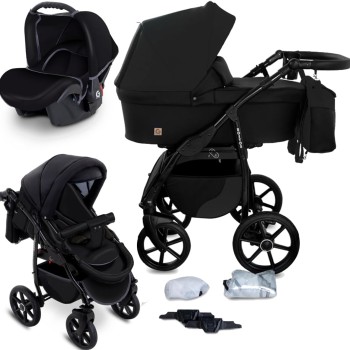 Carucior copii 3 in 1 Boston Black cu scoica Cosmo Avionaut testata ADAC