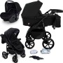 Carucior copii 3 in 1 Boston Black cu scoica Cosmo Avionaut testata ADAC