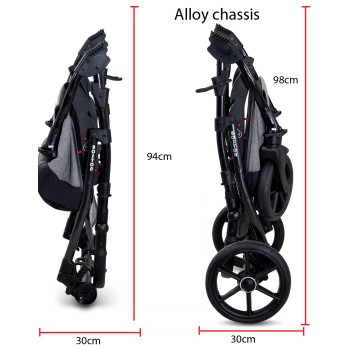 Carucior copii 3 in 1 Boston Black cu scoica Cosmo Avionaut testata ADAC