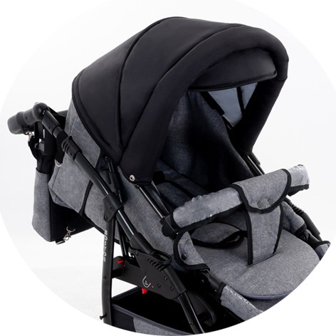 Carucior copii 3 in 1 Boston Black cu scoica Cosmo Avionaut testata ADAC