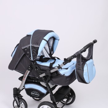 Carucior copii 2 in 1 Junior Plus Baby Merc Graphit Light Blue