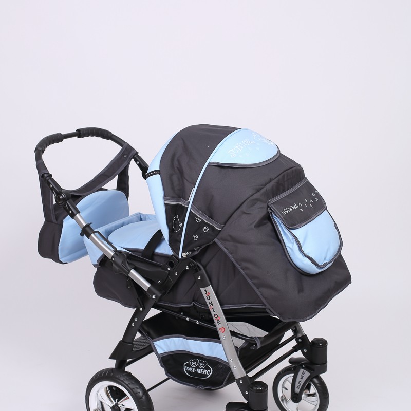 Carucior copii 2 in 1 Junior Plus Baby Merc Graphit Light Blue