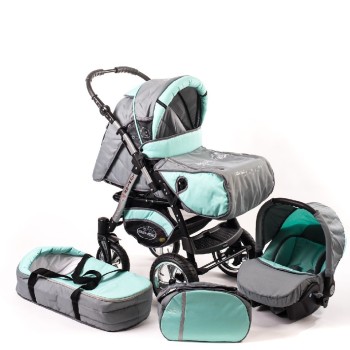 Carucior 3 in 1 Junior Plus Baby Merc Light Grey Light Mint