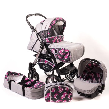 Carucior 3 in 1 Junior Plus Baby Merc Pink Bears