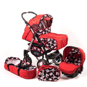 Carucior 3 in 1 Junior Plus Baby Merc Red Bears