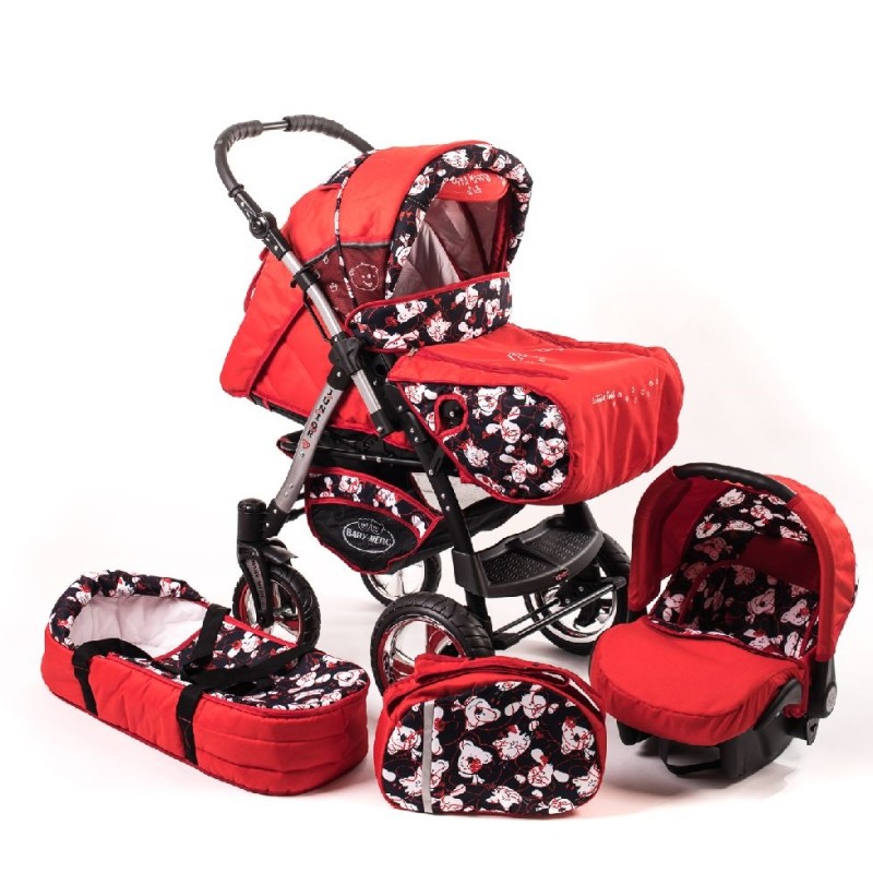 Carucior 3 in 1 Junior Plus Baby Merc Red Bears