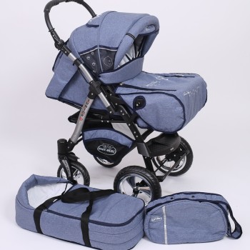 Carucior copii 2 in 1 Junior Plus Baby Merc Blue Jeans