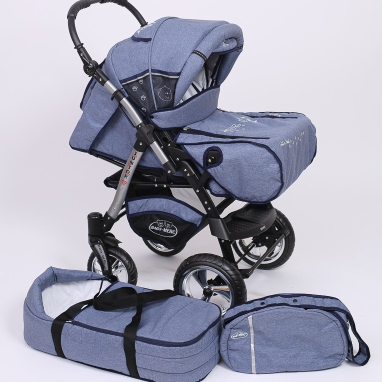 Carucior copii 2 in 1 Junior Plus Baby Merc Blue Jeans