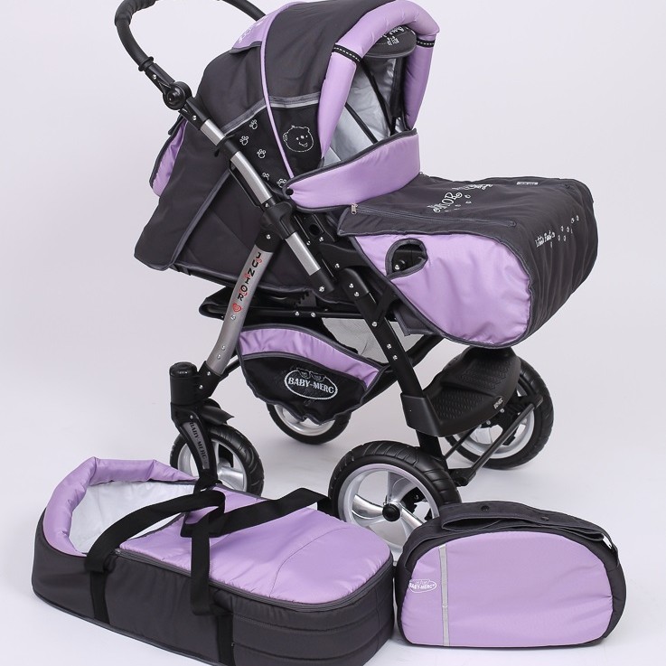 Carucior 3 in 1 Junior Plus Baby Merc Graphit Violet