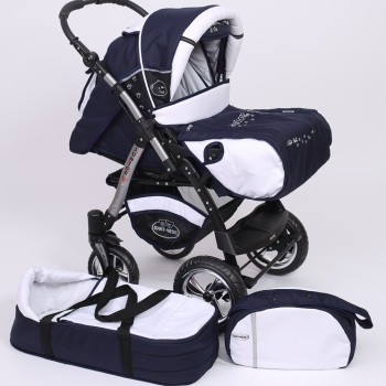 Carucior copii 2 in 1 Junior Plus Baby Merc Navy Blue White
