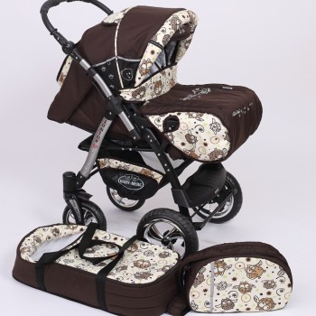 Carucior copii 2 in 1 Junior Plus Baby Merc Brown Owls
