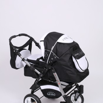 Carucior 3 in 1 Junior Plus Baby Merc Black White
