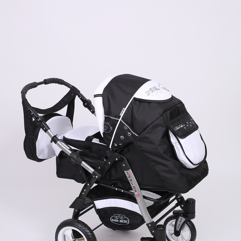 Carucior 3 in 1 Junior Plus Baby Merc Black White