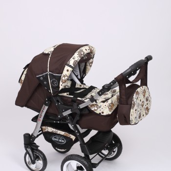 Carucior copii 2 in 1 Junior Plus Baby Merc Brown Owls