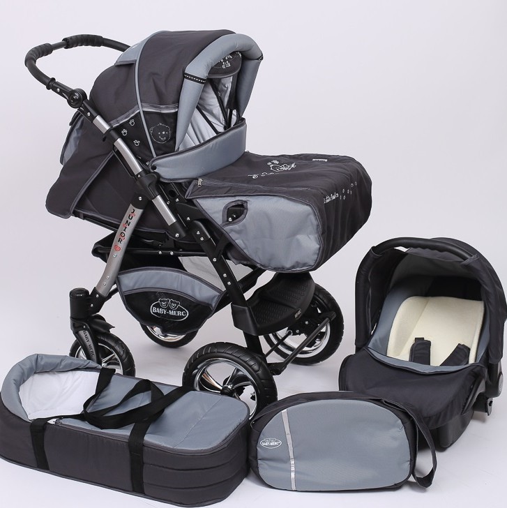 Carucior 3 in 1 Junior Plus Baby Merc Graphit Grey