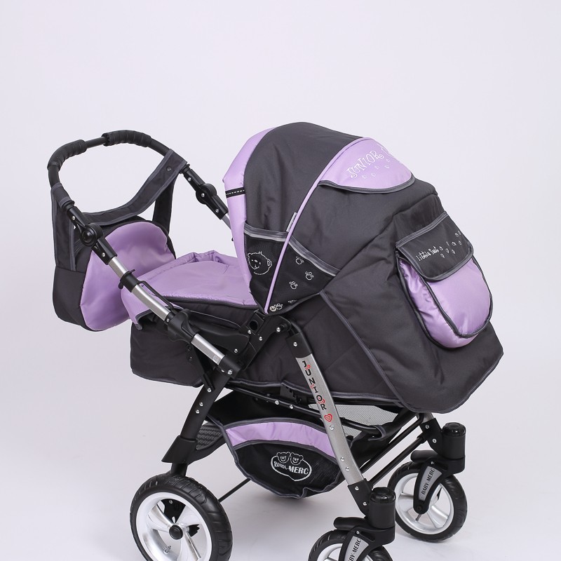 Carucior 3 in 1 Junior Plus Baby Merc Graphit Violet