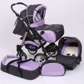 Carucior 3 in 1 Junior Plus Baby Merc Graphit Violet
