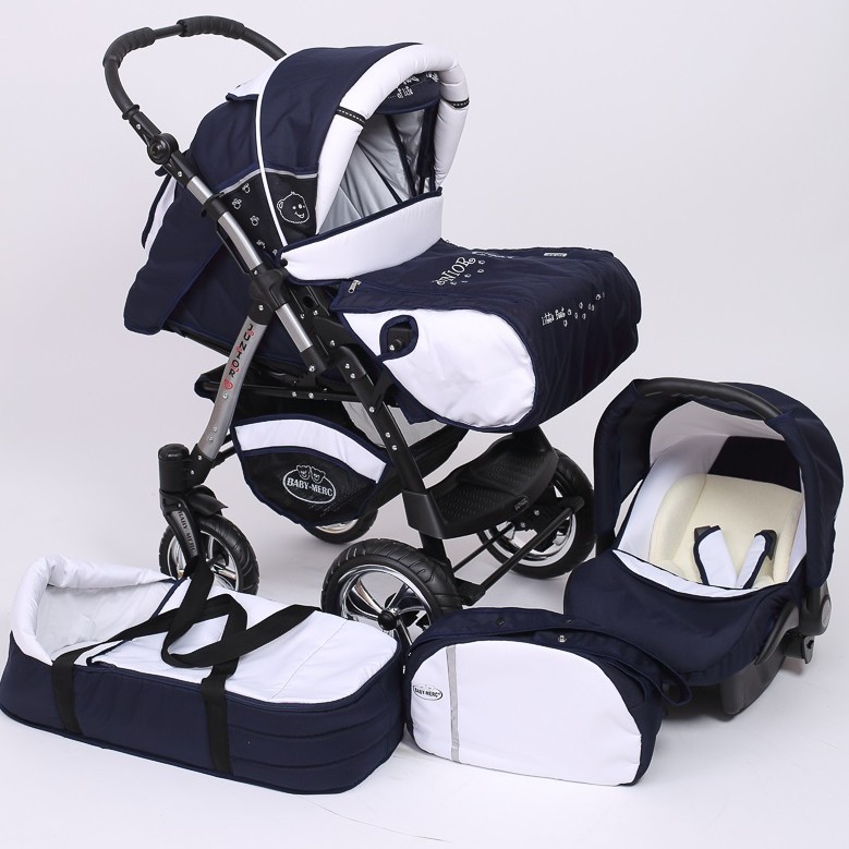 Carucior 3 in 1 Junior Plus Baby Merc Navy Blue White