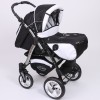 Carucior 3 in 1 Junior Plus Baby Merc Black White