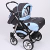 Carucior copii 2 in 1 Junior Plus Baby Merc Graphit Light Blue