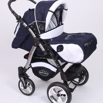 Carucior 3 in 1 Junior Plus Baby Merc Navy Blue White