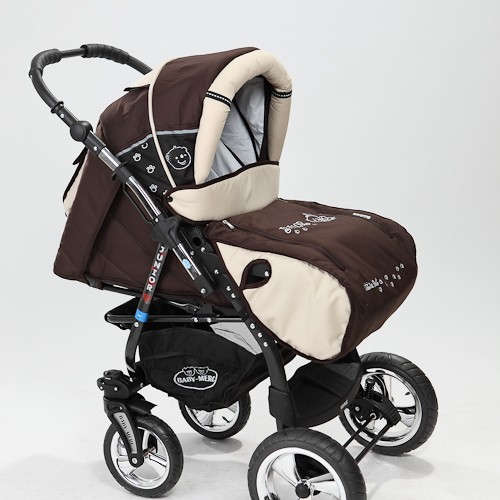Carucior copii 3 in 1 Junior cu port-bebe si scoica Brown Beige