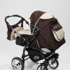 Carucior copii 3 in 1 Junior cu port-bebe si scoica Brown Beige