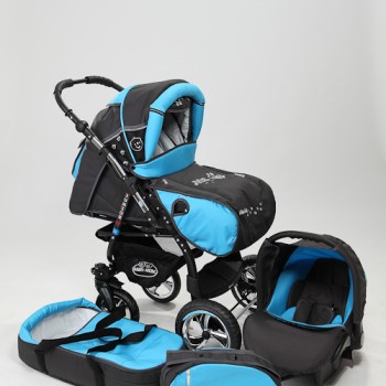 Carucior 3 in 1 Junior Plus Baby Merc Charcoal Grey Turquoise