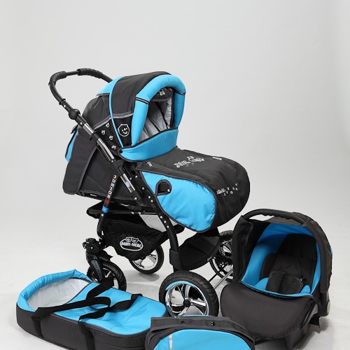 Carucior 3 in 1 Junior Plus Baby Merc Charcoal Grey Turquoise