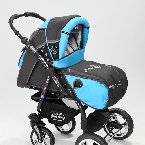 Carucior 3 in 1 Junior Plus Baby Merc Charcoal Grey Turquoise