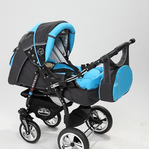 Carucior 3 in 1 Junior Plus Baby Merc Charcoal Grey Turquoise