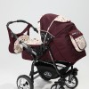Carucior 3 in 1 Junior Plus Baby Merc Dark red flowers