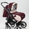 Carucior 3 in 1 Junior Plus Baby Merc Dark red flowers