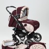 Carucior 3 in 1 Junior Plus Baby Merc Dark red flowers