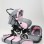 Carucior 3 in 1 Junior Plus Baby Merc Black Light Grey Pink