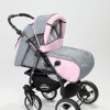 Carucior 3 in 1 Junior Plus Baby Merc Black Light Grey Pink