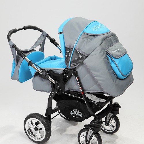 Carucior 3 in 1 Junior Plus Baby Merc Light grey turquoise