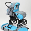 Carucior 3 in 1 Junior Plus Baby Merc Light grey turquoise