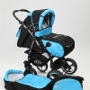 Carucior 3 in 1 Junior Plus Baby Merc Black Turquoise