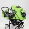 Carucior 3 in 1 Junior Plus Baby Merc Green Flowers