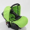 Carucior 3 in 1 Junior Plus Baby Merc Green Flowers