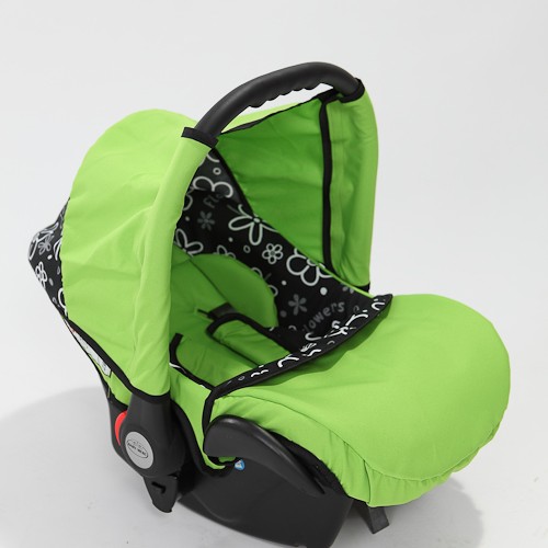 Carucior 3 in 1 Junior Plus Baby Merc Green Flowers
