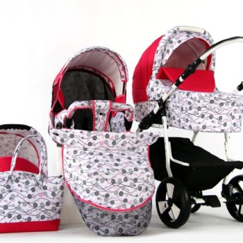 Carucior copii 3 in 1 Eco Pink Flowers