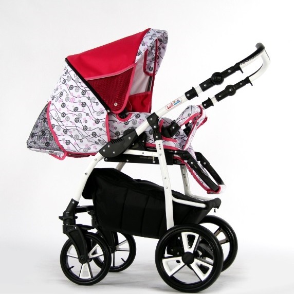 Carucior copii 3 in 1 Eco Pink Flowers
