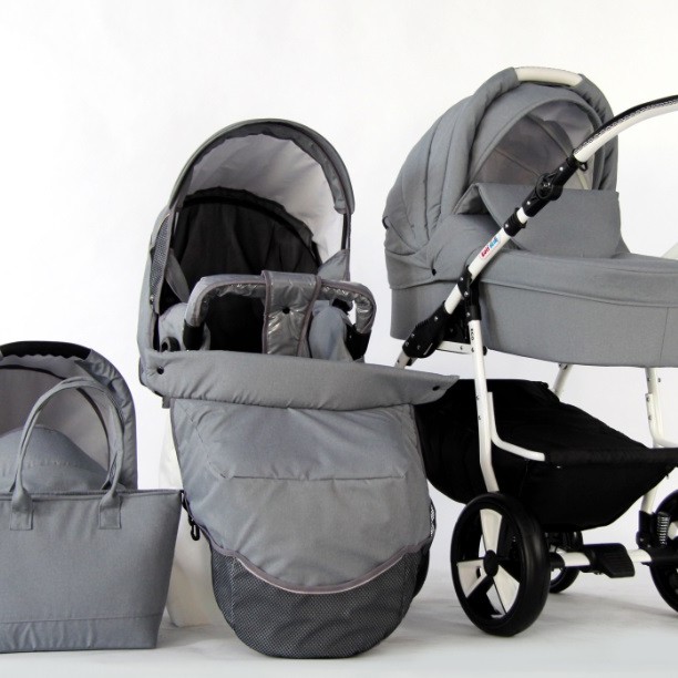 Carucior copii 3 in 1 Eco Grey Jeans