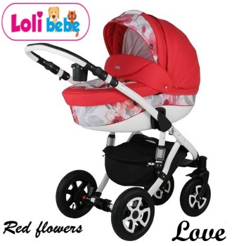 Carucior copii 3 in 1 Lolibebe LOVE Red Flowers